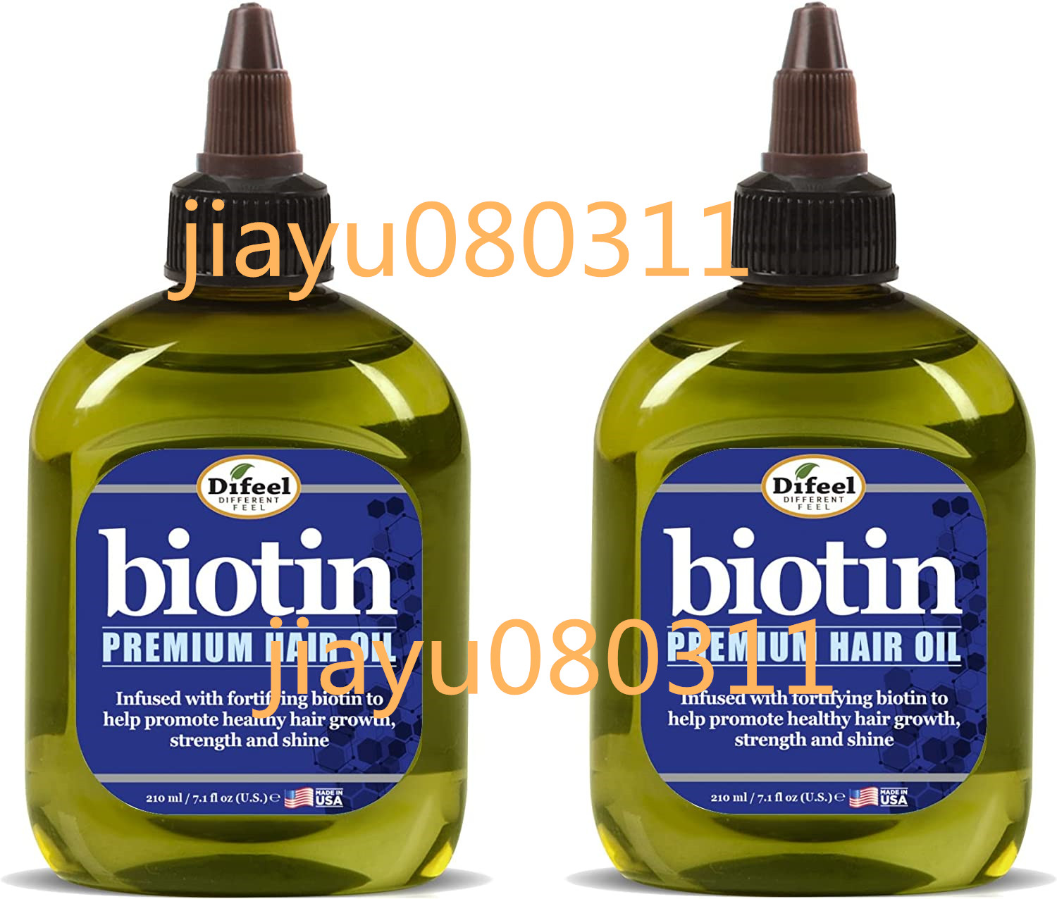 美国Difeel Premium Biotin Hair Oil 7.1 oz.(Pack of 2)