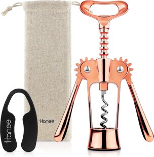 Wing Rose Bottle Opener Hanee Wine Set Corkscrew Gold