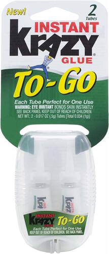 Krazy Glue KG58148INN Instant Glue To-Go Two Single-Use Tube