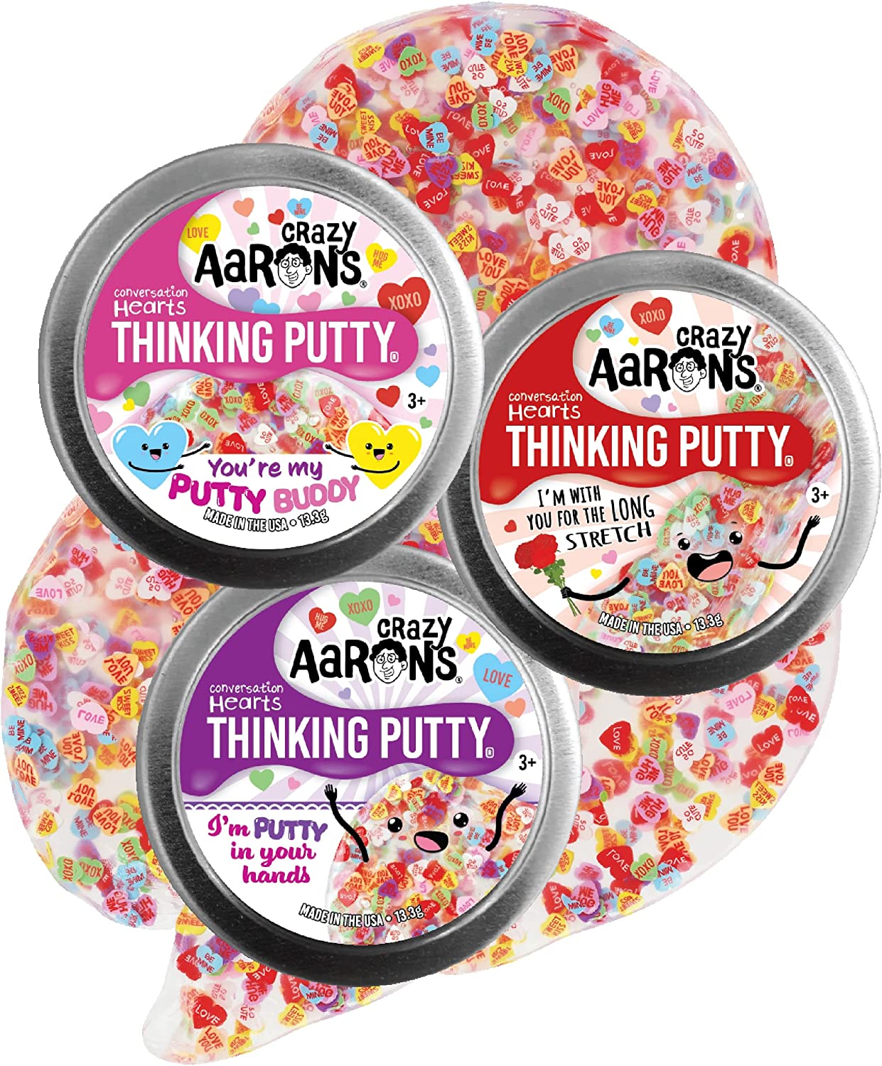 Crazy Aaron's Putty Mini Tins Conversation Hearts Gift Set图片