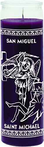 美国Indio 7 Day Glass Candle St Michael Purple