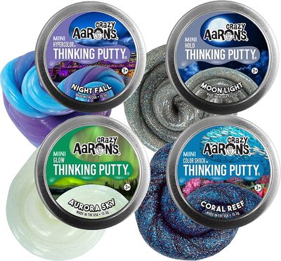 Crazy Aaron's Putty Mini Tins Aurora Sky, Nightfall, Coral R