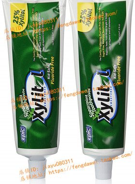 Epic Dental Fluoride Free Xylitol Toothpaste, Spearmint 2pcs