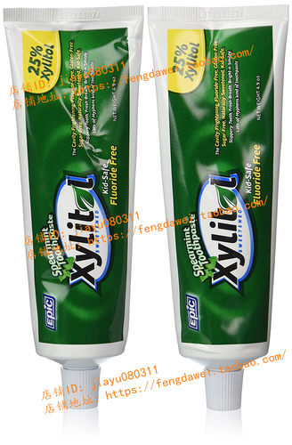Epic Dental Fluoride Free Xylitol Toothpaste, Spearmint 2pcs