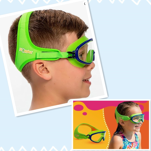 Frogglez Youth Wide View Anti-Fog Clear Swim Goggle Mask