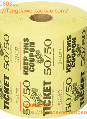 美国在途 Yellow 50/50 Raffle Tickets : roll of 1000