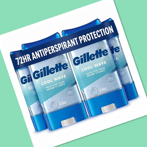 Gillette Antiperspirant and Deodorant for Men,Cool Wave ,4支