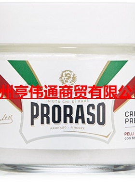 美国Proraso Pre-Shave Cream, Sensitive Skin, 3.6 oz (100 ml)
