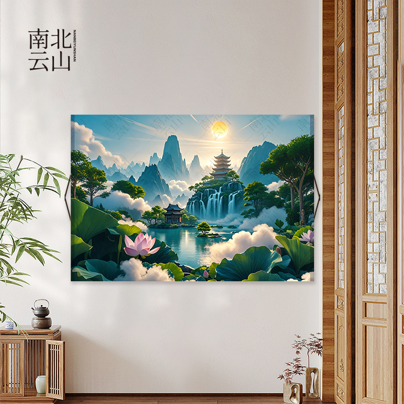 仙境东北仙家堂单背景山水画挂画