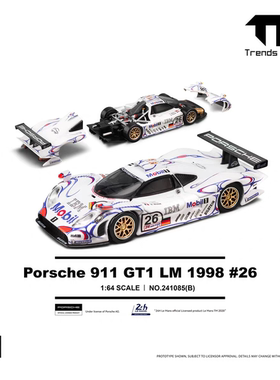 现货Trends Hobby TH 1:64保时捷911 GT1 LM #26 可拆盖 汽车模型