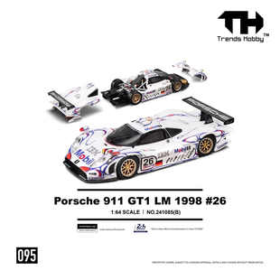 预售Trends Hobby TH 1:64保时捷911 GT1 LM #26 可拆盖 汽车模型