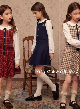 【验货】EK童装新品女童学院风假两件连衣裙OWD49210