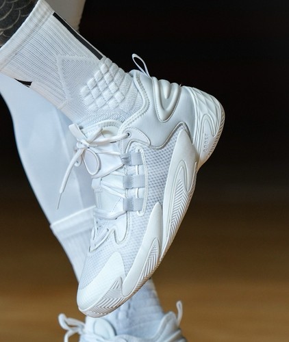 adidas BYW 圆头系带 防滑耐磨 中帮 篮球鞋 男款 白色IE9310