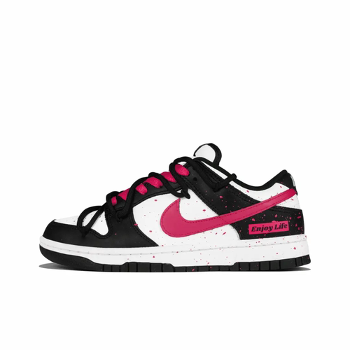 定制球鞋Nike Dunk Low玫玫黑粉 东京树莓 小玫红