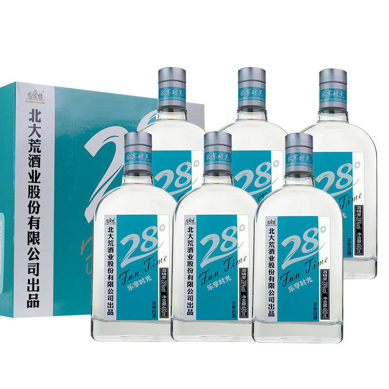 北大荒东北白酒荒友情乐享时光480ml浓香型28度  买一箱送小酒2瓶