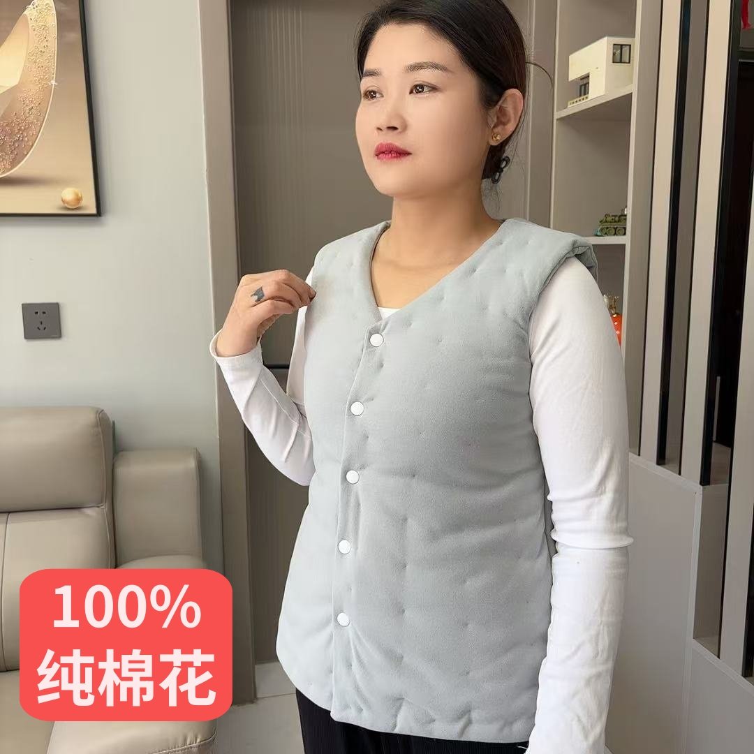 手工德绒纯棉花马甲保暖防寒舒适