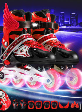 3-4-5-6-7-8-9-10-12岁男女童儿童溜冰鞋全套装小孩旱冰鞋轮滑鞋