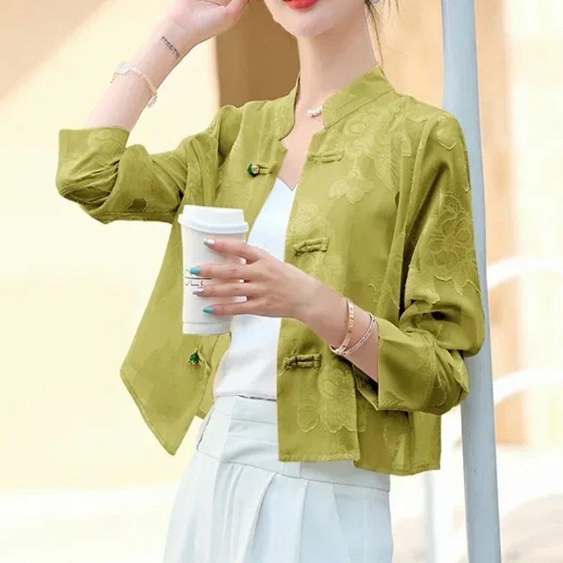 气质中国风防晒衣女新款夏设计感新中式女装重工提花防晒短外套