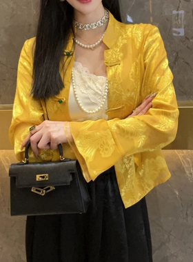 新中式国风提花薄款短外套女春夏新款立领防晒开衫潮宽松百搭上衣