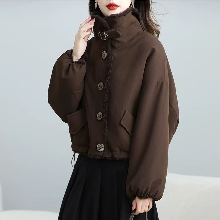 两面穿羊羔毛皮毛一体皮草外套