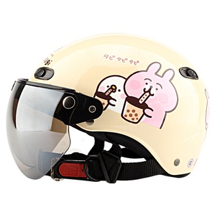 台湾EVO卡娜赫拉2象牙白电动摩托车头盔3c认证安全帽防紫外线夏季