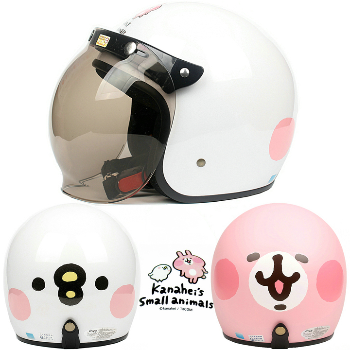 台湾EVO卡娜赫拉白色哈雷电动摩托车头盔安全帽复古男女保暖冬季