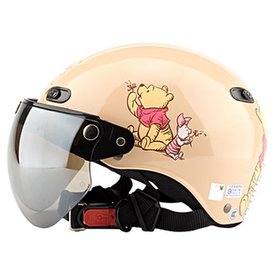 台湾EVO维尼小熊奶茶电动摩托车头盔安全帽3c认证防紫外线四夏季