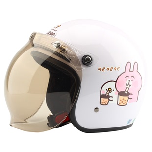 台湾EVO卡娜赫拉2白色电动摩托车头盔安全帽男女防紫外线保暖冬季