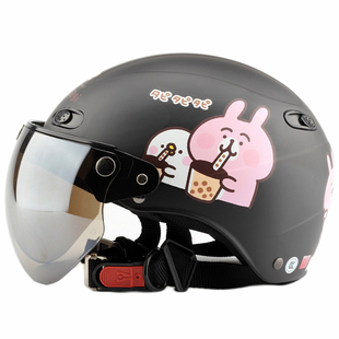 台湾EVO卡娜赫拉2磨砂黑电动摩托车头盔3c认证安全帽防紫外线夏季