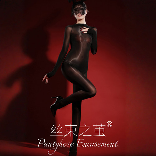 胸腿无缝高叉连体丝袜衣5D油光亮912针马油全包紧身性感男女同款