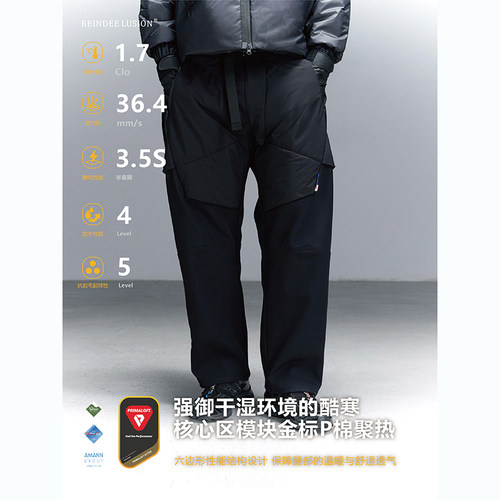 金标P棉60克保暖绒底长裤