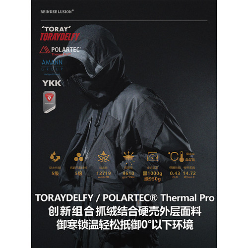 座山雕POLARTEC抓绒保暖夹克外套