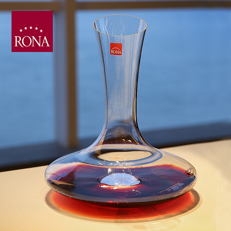 捷克进口rona水晶玻璃斜口醒酒器高脚杯分酒壶快速醒酒器醒红酒杯