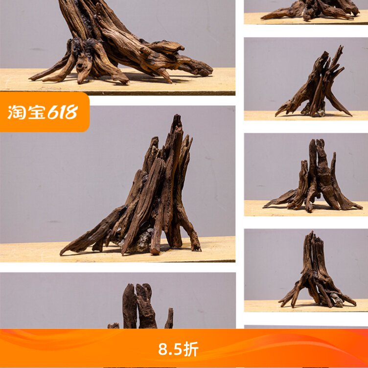 树桩沉木生命之树造景水族造景组合沉木树林枯木鱼缸造景木小缸树