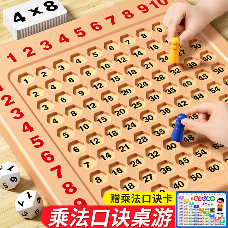 九九乘法口诀表背诵二年级教具挂墙99卡片小学生数学桌游