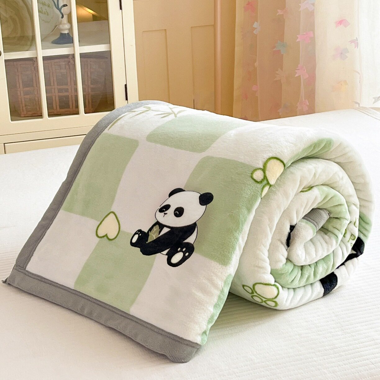 加厚双面云貂绒毛毯单双人午睡盖毯小清新卡通保暖珊瑚绒床单枕套