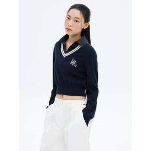 韩国代购直邮8SECONDS8秒正品25折扣清仓学院风假两件V领针织衫