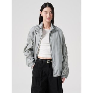 韩国代购 2024清仓折扣薄抽褶防风夹克外套 直邮8SECONDS8秒正品