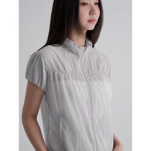 韩国代购直邮8SECONDS/8秒正品25折扣休闲搭扣透视短袖防风外套