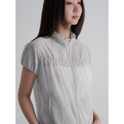 韩国代购直邮8SECONDS/8秒正品25折扣休闲搭扣透视短袖防风外套