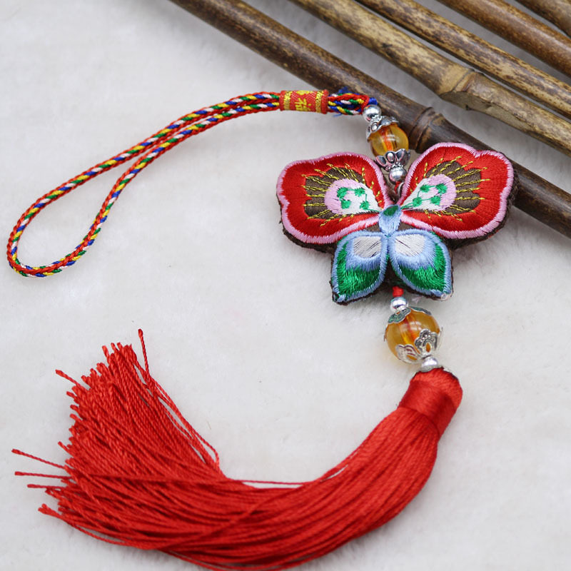 QIAOSHOUFANG SU 자수 나비 향 주머니 패브릭 현대 간단한 어린이 당나라 정장 새해 의류 의류 작은 향 주머니 펜던트