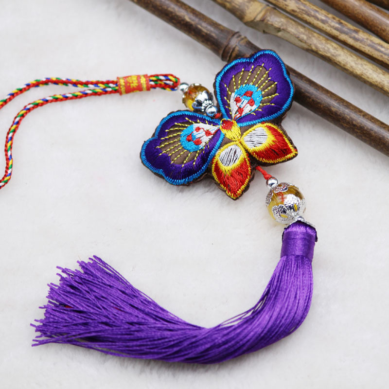 QIAOSHOUFANG SU 자수 나비 향 주머니 패브릭 현대 간단한 어린이 당나라 정장 새해 의류 의류 작은 향 주머니 펜던트