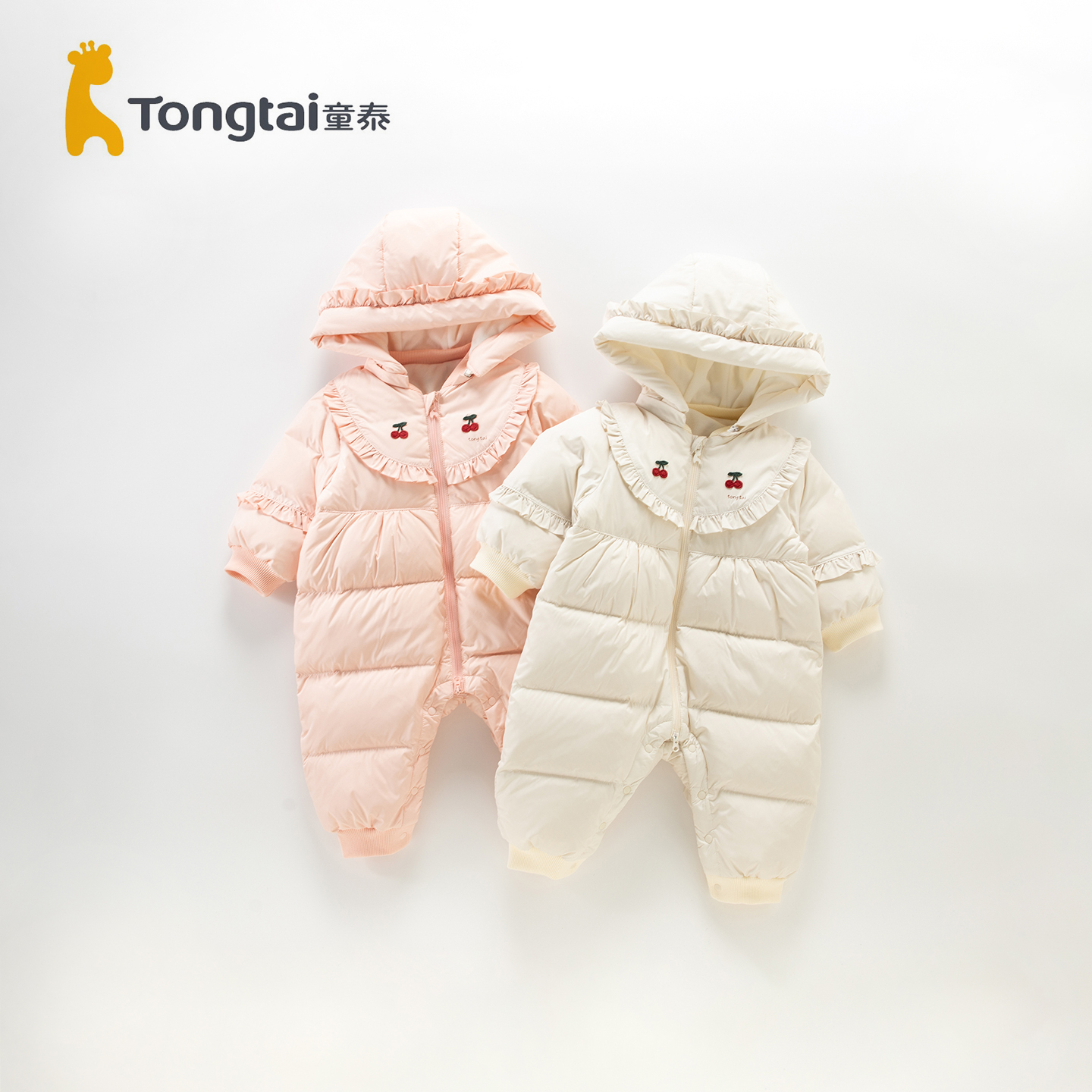 童泰婴儿连体衣秋冬季加厚哈衣女
