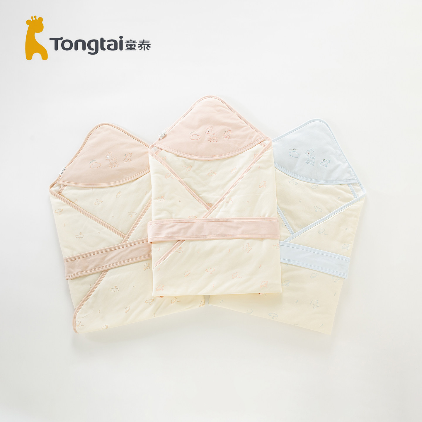 童泰婴儿抱被春秋夏季薄款新生儿抱毯男女宝宝夹棉包被薄棉小被子