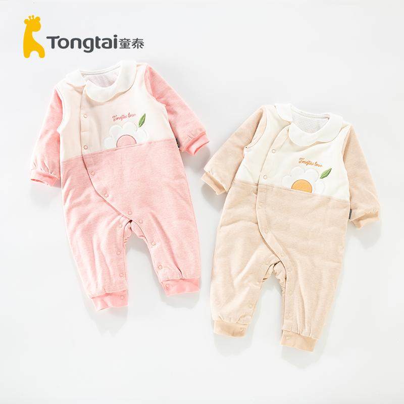童泰偏开连体衣爬服纯棉秋冬