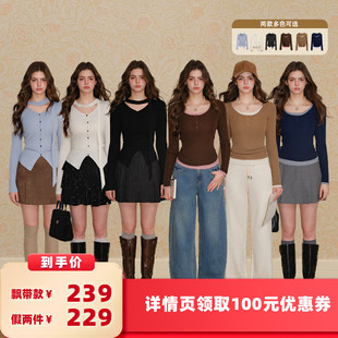 【所有女生的衣橱直播间】BANANA BABY飘带款针织衫/假两件针织衫