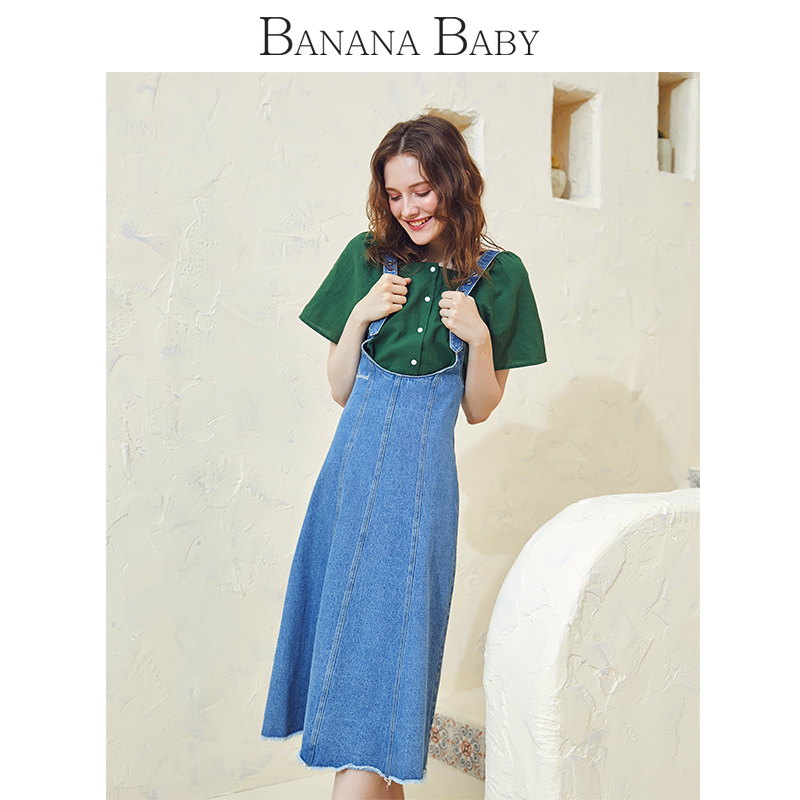 BANANA BABY2018ÏÄװпîÌðÃÀÅ£×еõ´øa×Öȹ¸ßÑüÏÔÊÝÖг¤¿îÁ¬ÒÂȹ