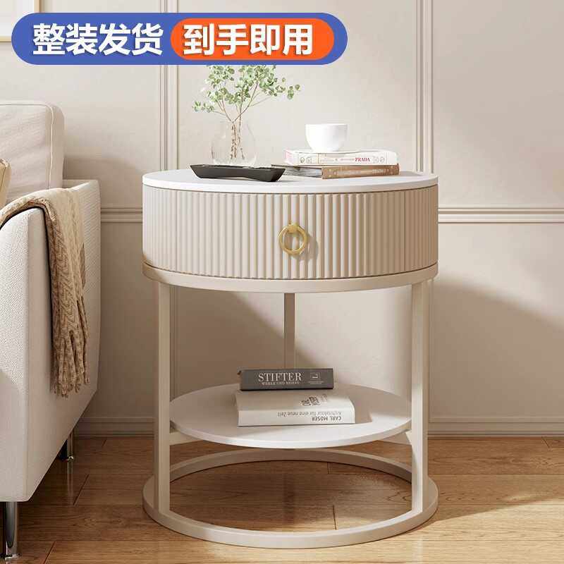 卧室#0圆形带抽屉收纳柜简约现代