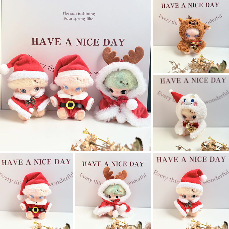 DIMOO新生日记系列娃衣搪胶毛绒挂件圣诞披风连体衣着替潮玩盲盒