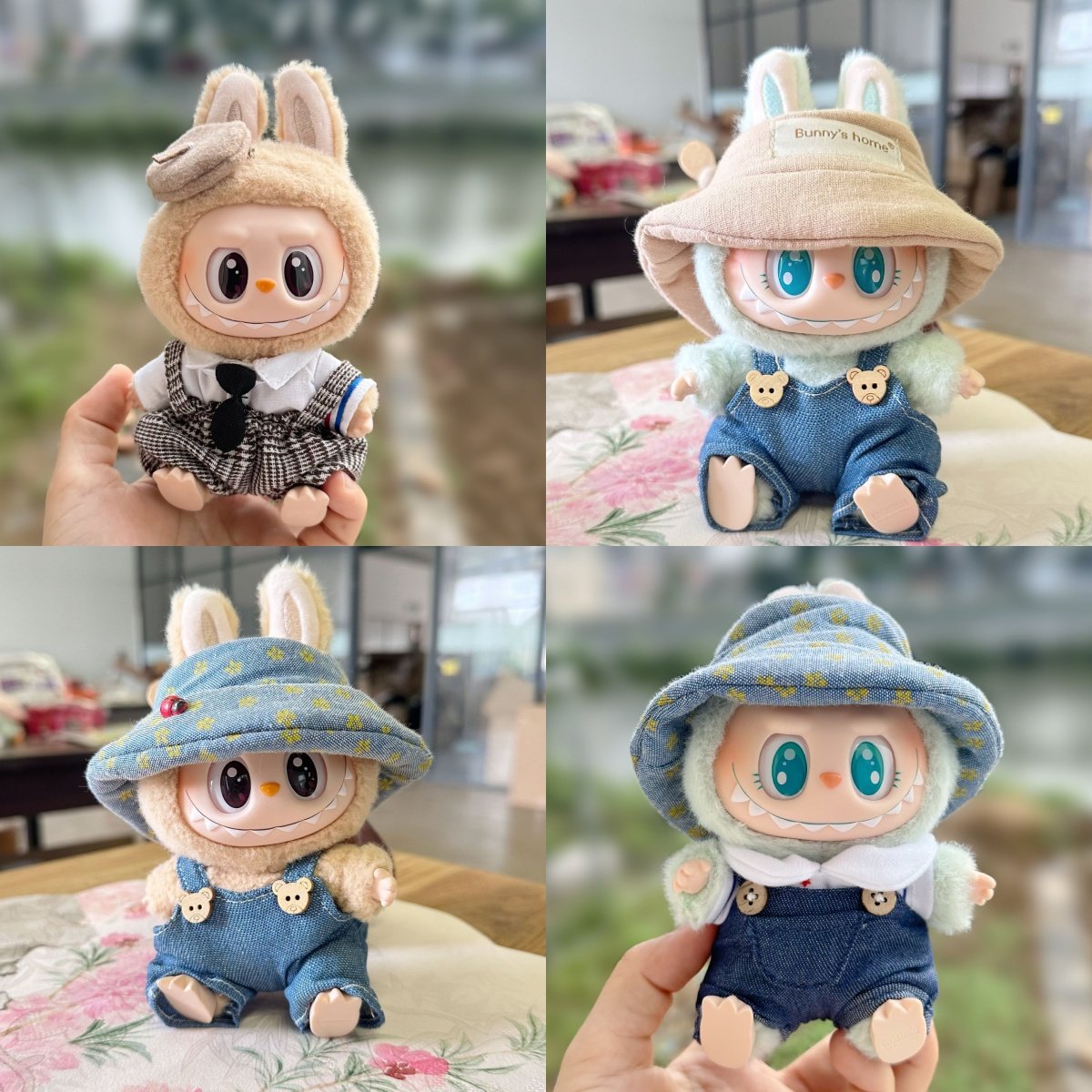 LABUBU着替牛仔小背带帽套装